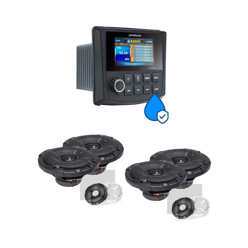 Powerbass MC-200+2*XL-62SS Πακέτο Ήχου Σκάφους με Πηγή και 4 Ηχεία (Σετ)